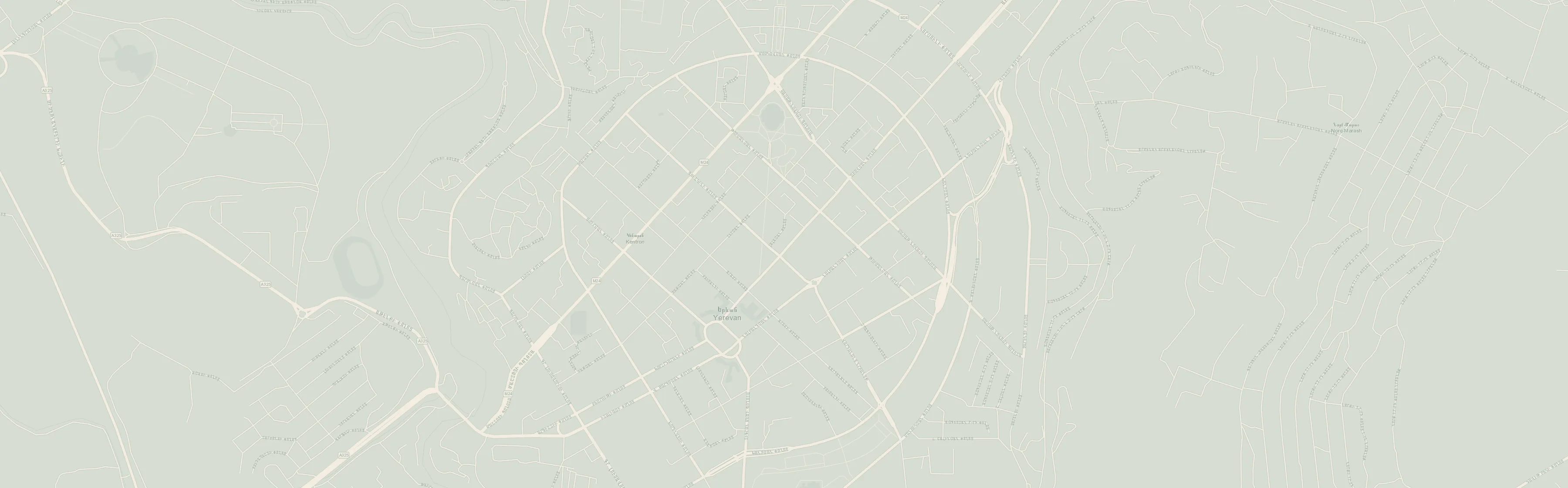 Street map around Abovyan Street, Yerevan